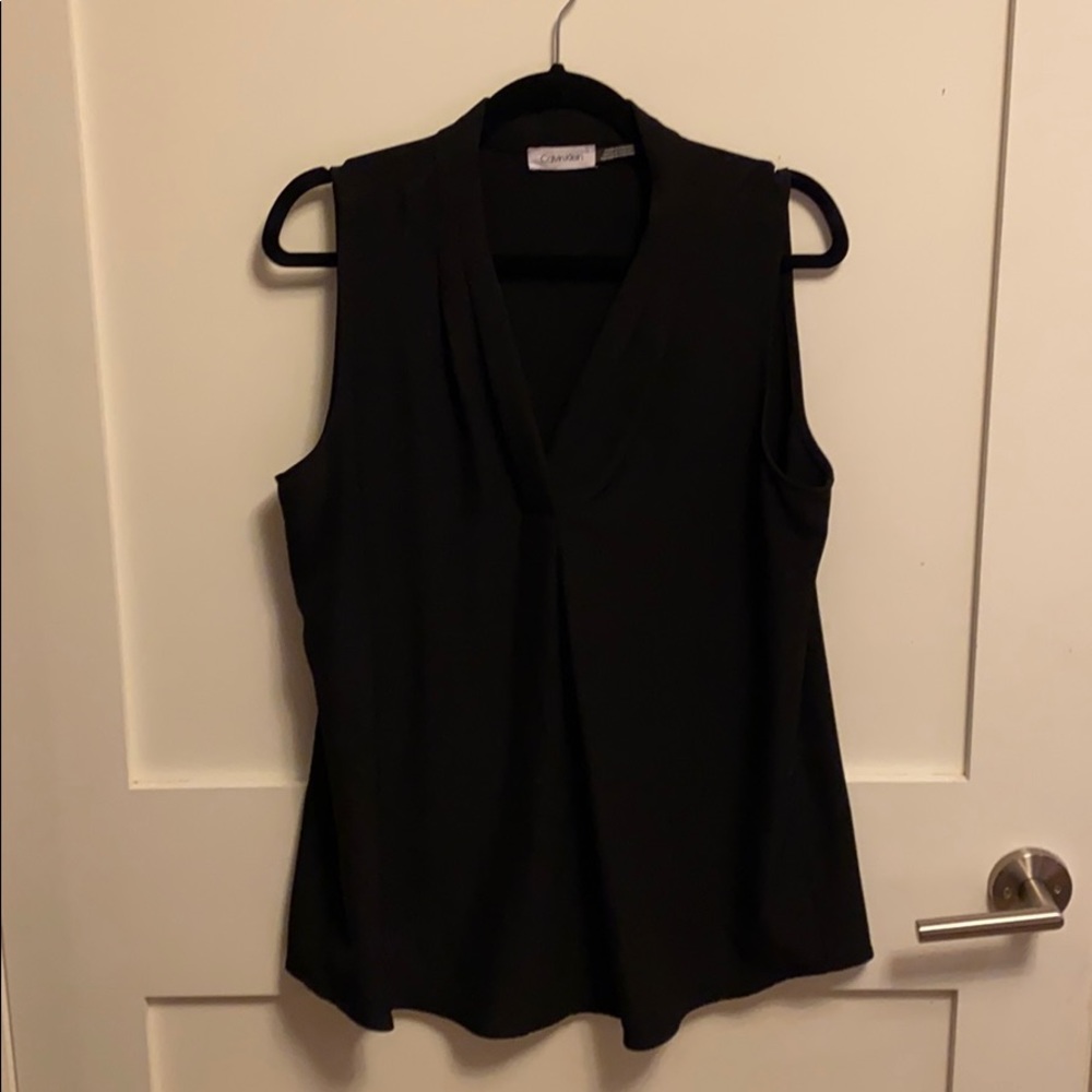 Calvin Klein Black no sleeve dress shirt
